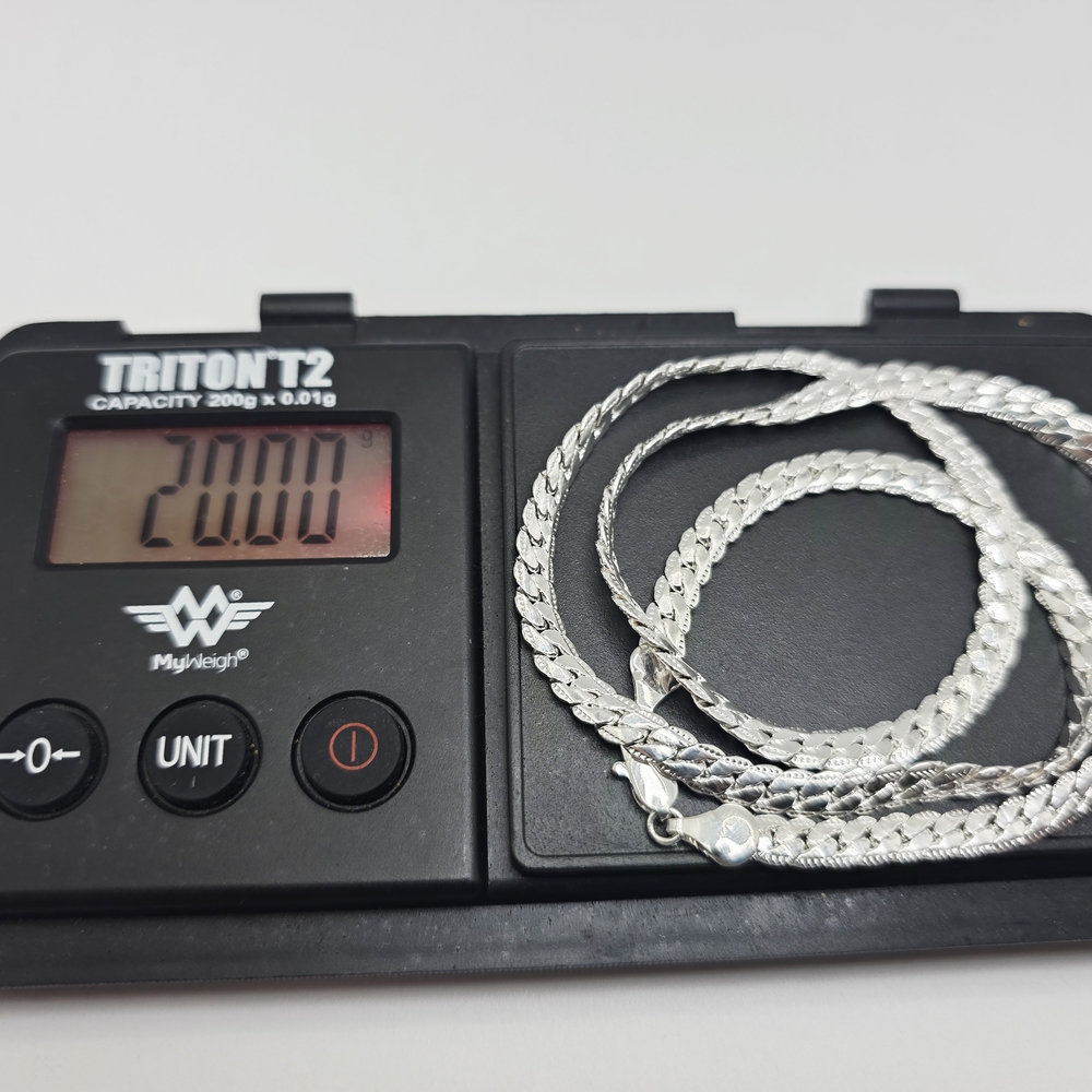 UNIQUE SNAKE WHEAT STERLING SILVER 925 20" INCH NECKLACE CHAIN 20 GRAMS 2B/06 - Picture 3 of 6